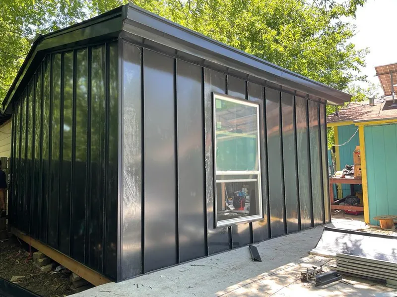 Black standing seam metal wall panels for Metal Roof Installation in Hainesport